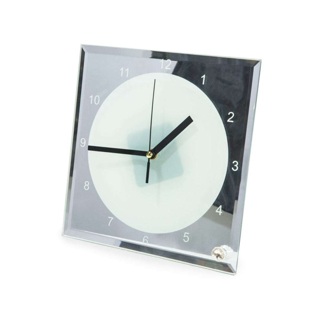 Reloj de Vidrio Cuadrado con Espejo