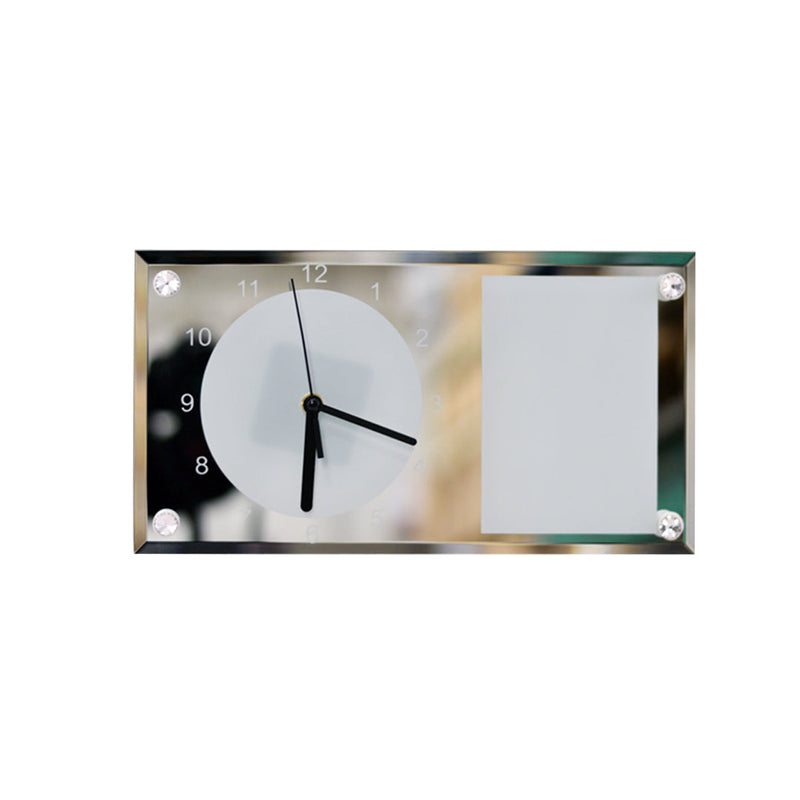 Reloj de Vidrio Rectangular con Espejo