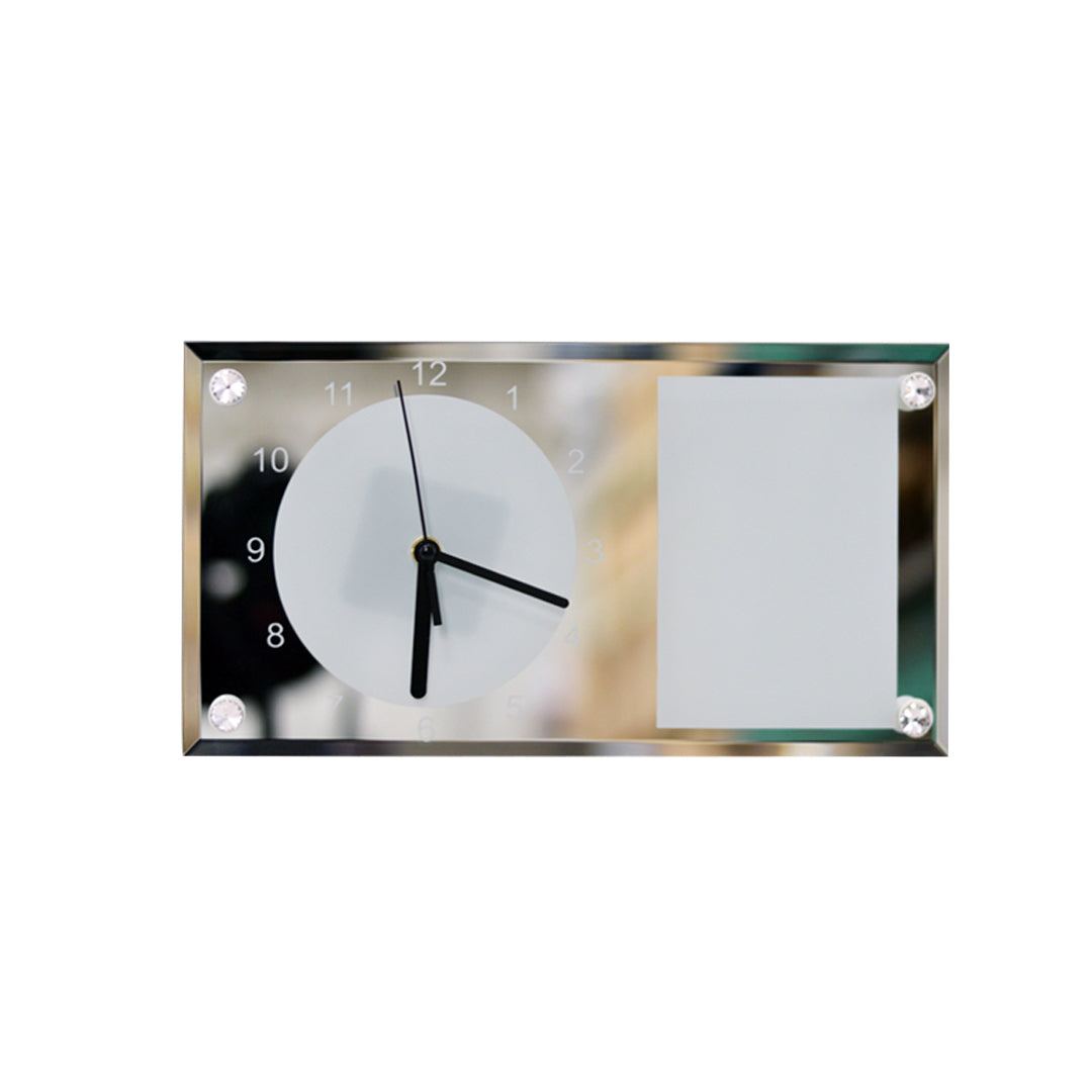 Reloj de Vidrio Rectangular con Espejo